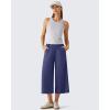 image:imageG4Free Chillwhisp Flowy Capri Pants for Women Lightweight Wide Leg Palazzo Cropped Pants Elastic Waist Yoga CaprisDusky Purple