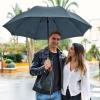 image:imageG4Free Wooden J Handle Umbrella 54 Inch Large Auto Open Classic Windproof Rain Stick Umbrellas for Men WomenBlue