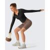 image:imageG4Free Lightbreeze Women UPF 50 Sun Shirts Thumbholes Long Sleeve Crop Workout Tops V Neck TShirts CasualBlack
