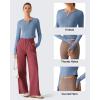 image:imageG4Free Lightbreeze Women UPF 50 Sun Shirts Thumbholes Long Sleeve Crop Workout Tops V Neck TShirts CasualDusty Blue