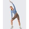 image:imageG4Free Lightbreeze Women UPF 50 Sun Shirts Thumbholes Long Sleeve Crop Workout Tops V Neck TShirts CasualDusty Blue