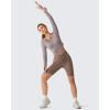 image:imageG4Free Lightbreeze Women UPF 50 Sun Shirts Thumbholes Long Sleeve Crop Workout Tops V Neck TShirts CasualGray Lilac