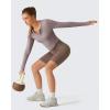 image:imageG4Free Lightbreeze Women UPF 50 Sun Shirts Thumbholes Long Sleeve Crop Workout Tops V Neck TShirts CasualGray Lilac