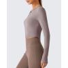 image:imageG4Free Lightbreeze Women UPF 50 Sun Shirts Thumbholes Long Sleeve Crop Workout Tops V Neck TShirts CasualGray Lilac