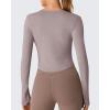 image:imageG4Free Lightbreeze Women UPF 50 Sun Shirts Thumbholes Long Sleeve Crop Workout Tops V Neck TShirts CasualGray Lilac