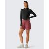 image:imageG4Free Lightbreeze Womens UPF 50 Sun Shirts Long Sleeve Crop Workout Tops Thumbholes Mock Neck Quater Zip Tees RunningBlack