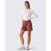 image:imageG4Free Lightbreeze Womens UPF 50 Sun Shirts Long Sleeve Crop Workout Tops Thumbholes Mock Neck Quater Zip Tees RunningPure White