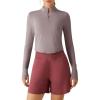 image:imageG4Free Lightbreeze Womens UPF 50 Sun Shirts Long Sleeve Crop Workout Tops Thumbholes Mock Neck Quater Zip Tees RunningGray Lilac