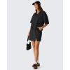 image:imageG4Free Smoofit Modal Soft Polo Shirts for Women Zip Up Short Sleeve Tops Loose Fit for Casual Business WorkBlack