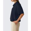 image:imageG4Free Smoofit Modal Soft Polo Shirts for Women Zip Up Short Sleeve Tops Loose Fit for Casual Business WorkDark Navy