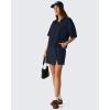 image:imageG4Free Smoofit Modal Soft Polo Shirts for Women Zip Up Short Sleeve Tops Loose Fit for Casual Business WorkDark Navy