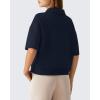 image:imageG4Free Smoofit Modal Soft Polo Shirts for Women Zip Up Short Sleeve Tops Loose Fit for Casual Business WorkDark Navy