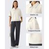 image:imageG4Free Smoofit Modal Soft Polo Shirts for Women Zip Up Short Sleeve Tops Loose Fit for Casual Business WorkIvory