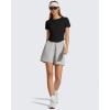 image:imageG4Free Womens Cropped Workout Tops Crewneck Short Sleeve TShirt Relaxed Fit Casual Athletic Waist Length TeesBlack