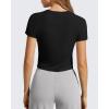 image:imageG4Free Womens Cropped Workout Tops Crewneck Short Sleeve TShirt Relaxed Fit Casual Athletic Waist Length TeesBlack