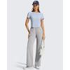 image:imageG4Free Womens Cropped Workout Tops Crewneck Short Sleeve TShirt Relaxed Fit Casual Athletic Waist Length TeesLight Denim