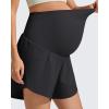 image:imageG4Free Chillwhisp Maternity Flowy Shorts for Women Pregnancy Skort with Pocket Builtin Brief LinerBlack