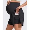 image:imageG4Free Chillwhisp Maternity Flowy Shorts for Women Pregnancy Skort with Pocket Builtin Brief LinerBlack
