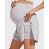 image:imageG4Free Chillwhisp Maternity Flowy Shorts for Women Pregnancy Skort with Pocket Builtin Brief LinerChime Gray