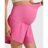 image:imageG4Free Chillwhisp Maternity Flowy Shorts for Women Pregnancy Skort with Pocket Builtin Brief LinerRosy Pink