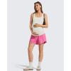 image:imageG4Free Chillwhisp Maternity Flowy Shorts for Women Pregnancy Skort with Pocket Builtin Brief LinerRosy Pink