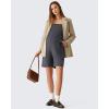 image:imageG4Free EverGoing Maternity Overalls with Pockets Adjustable Straps Pregnancy Wide Leg Jumpsuit Shorts Casual WorkDark Gray
