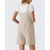 image:imageG4Free EverGoing Maternity Overalls with Pockets Adjustable Straps Pregnancy Wide Leg Jumpsuit Shorts Casual WorkLight Khaki
