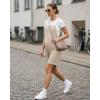 image:imageG4Free EverGoing Maternity Overalls with Pockets Adjustable Straps Pregnancy Wide Leg Jumpsuit Shorts Casual WorkLight Khaki