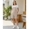image:imageG4Free EverGoing Maternity Overalls with Pockets Adjustable Straps Pregnancy Wide Leg Jumpsuit Shorts Casual WorkLight Khaki