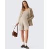 image:imageG4Free EverGoing Maternity Overalls with Pockets Adjustable Straps Pregnancy Wide Leg Jumpsuit Shorts Casual WorkLight Khaki