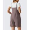 image:imageG4Free EverGoing Maternity Overalls with Pockets Adjustable Straps Pregnancy Wide Leg Jumpsuit Shorts Casual WorkTaupe