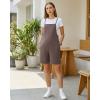 image:imageG4Free EverGoing Maternity Overalls with Pockets Adjustable Straps Pregnancy Wide Leg Jumpsuit Shorts Casual WorkTaupe
