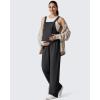 image:imageG4Free ShiftReady Maternity Overalls Adjustable Strap Overalls Pregnancy Jumpsuits Wide Leg Pants with PocketsBlack