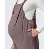 image:imageG4Free ShiftReady Maternity Overalls Adjustable Strap Overalls Pregnancy Jumpsuits Wide Leg Pants with PocketsTaupe