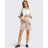 image:imageG4Free ShiftReady Maternity Work Shorts with Pockets Over The Belly Pregnancy Summer Office ClothesLight Khaki