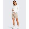 image:imageG4Free ShiftReady Maternity Work Shorts with Pockets Over The Belly Pregnancy Summer Office ClothesLight Khaki