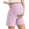 image:imageG4Free BareFeel Maternity Athletic Shorts with Pockets Over The Belly Workout Pants Comfy Summer Pregnancy ClothesPink