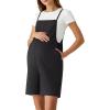 image:imageG4Free EverGoing Maternity Overalls with Pockets Adjustable Straps Pregnancy Wide Leg Jumpsuit Shorts Casual WorkBlack