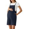 image:imageG4Free EverGoing Maternity Overalls with Pockets Adjustable Straps Pregnancy Wide Leg Jumpsuit Shorts Casual WorkDark Navy