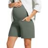 image:imageG4Free ShiftReady Maternity Work Shorts with Pockets Over The Belly Pregnancy Summer Office ClothesGray Sage