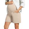 image:imageG4Free ShiftReady Maternity Work Shorts with Pockets Over The Belly Pregnancy Summer Office ClothesLight Khaki