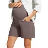 image:imageG4Free ShiftReady Maternity Work Shorts with Pockets Over The Belly Pregnancy Summer Office ClothesTaupe