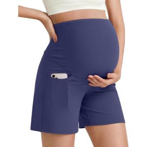 image:imageG4Free BareFeel Maternity Athletic Shorts with Pockets Over The Belly Workout Pants Comfy Summer Pregnancy ClothesPurple