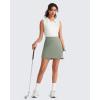 image:imageG4Free A Line Golf Skirts for Women 15 Elastic High Waisted Tennis Skorts Soft Casual Athletic Inner Shorts 4 PocketsGray Olive