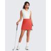 image:imageG4Free A Line Golf Skirts for Women 15 Elastic High Waisted Tennis Skorts Soft Casual Athletic Inner Shorts 4 PocketsRust Orange
