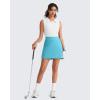image:imageG4Free A Line Golf Skirts for Women 15 Elastic High Waisted Tennis Skorts Soft Casual Athletic Inner Shorts 4 PocketsSky Blue