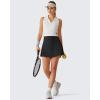 image:imageG4Free Drawstring Golf Skirts for Women  15 Athletic Curved Hem Tennis Skort Casual Skorts Inner Shorts with Ball PocketBlack