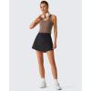 image:imageG4Free Drawstring Golf Skirts for Women  15 Athletic Curved Hem Tennis Skort Casual Skorts Inner Shorts with Ball PocketBlack