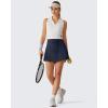 image:imageG4Free Drawstring Golf Skirts for Women  15 Athletic Curved Hem Tennis Skort Casual Skorts Inner Shorts with Ball PocketDark Navy