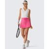 image:imageG4Free Drawstring Golf Skirts for Women  15 Athletic Curved Hem Tennis Skort Casual Skorts Inner Shorts with Ball PocketRosy Pink